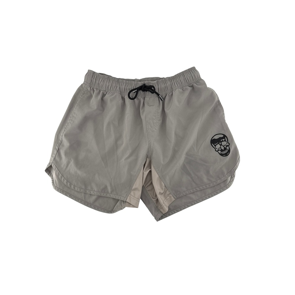 Gymreapers Mens Training Shorts Grey Skull Logo Athletic Gym Workout Size M